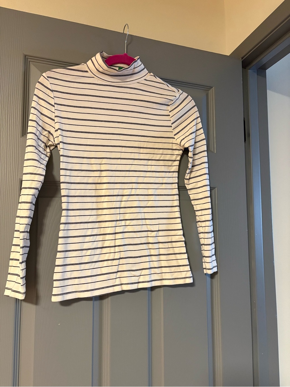 dip Striped Turtleneck Long-Sleeve Top